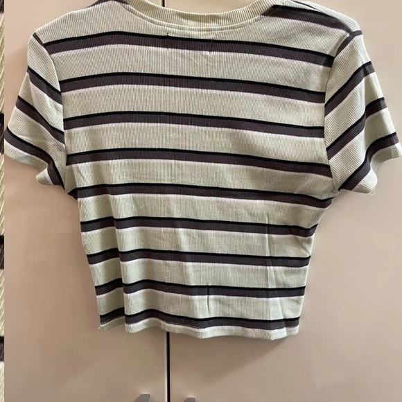 Set Of 2 Essentials Striped Cotton Crop Top Size XL (fits M/ L Not XL) - Picture 5 of 7